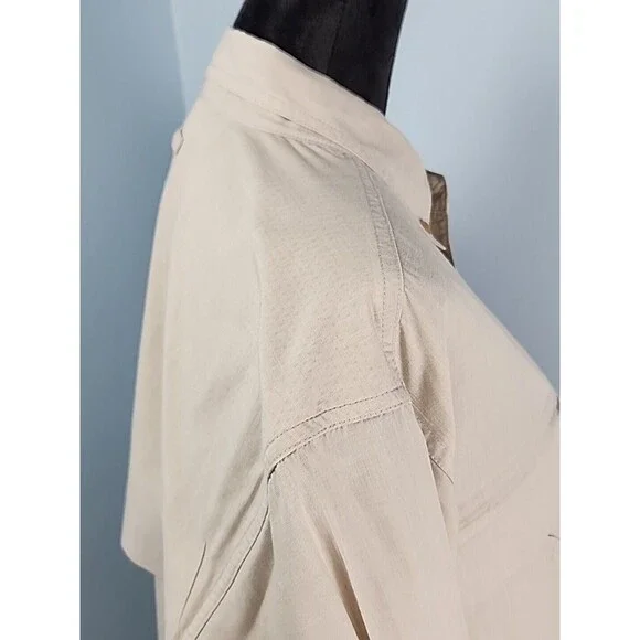 Orvis Mens Medium Long Sleeve Khaki Fishing Shirt Mesh Lined Vented Back - Picture 9 of 16